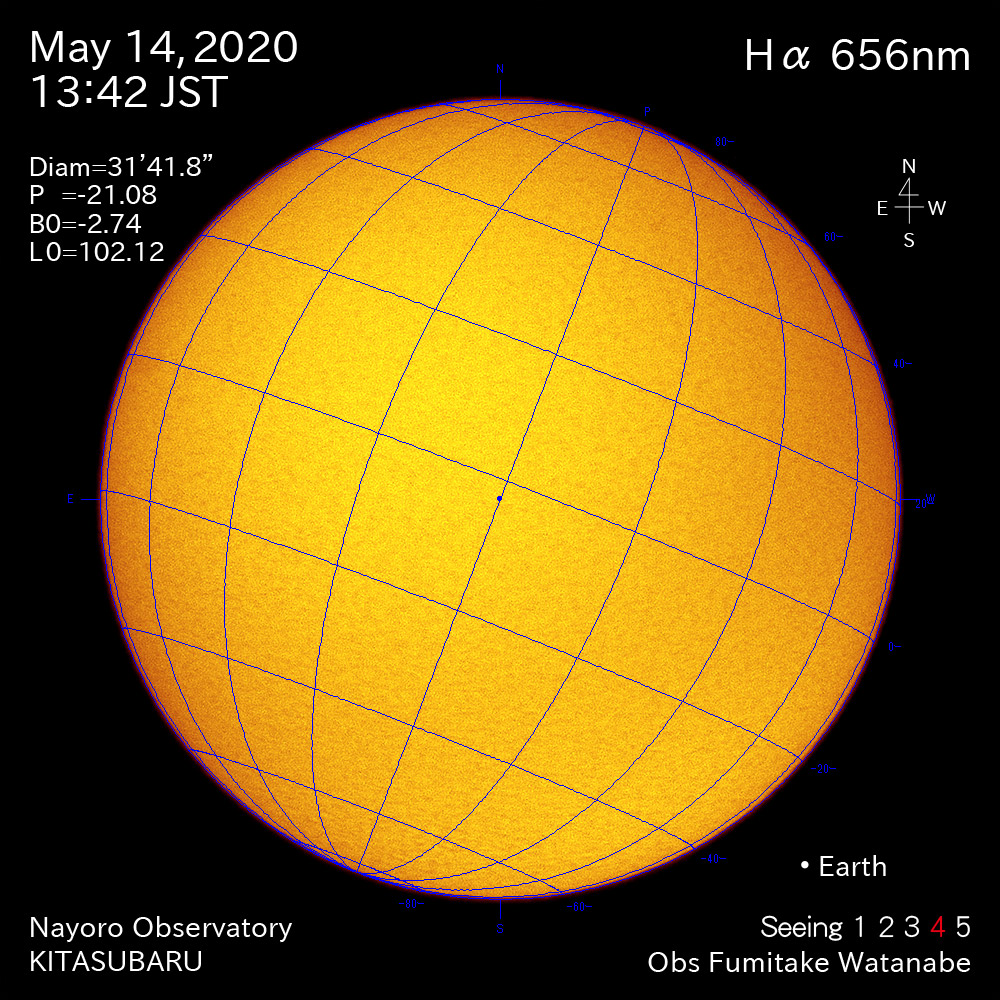 2020年5月14日Hα波長の太陽