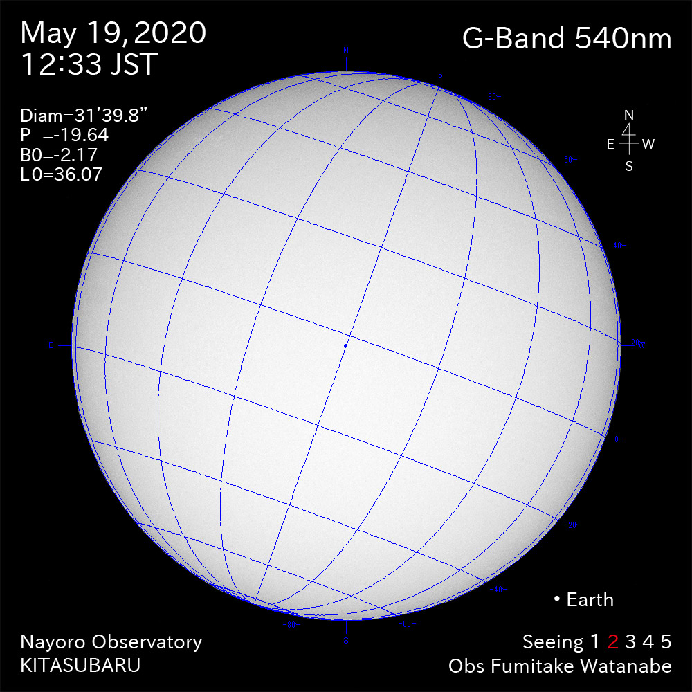 2020年5月19日540nm波長の太陽