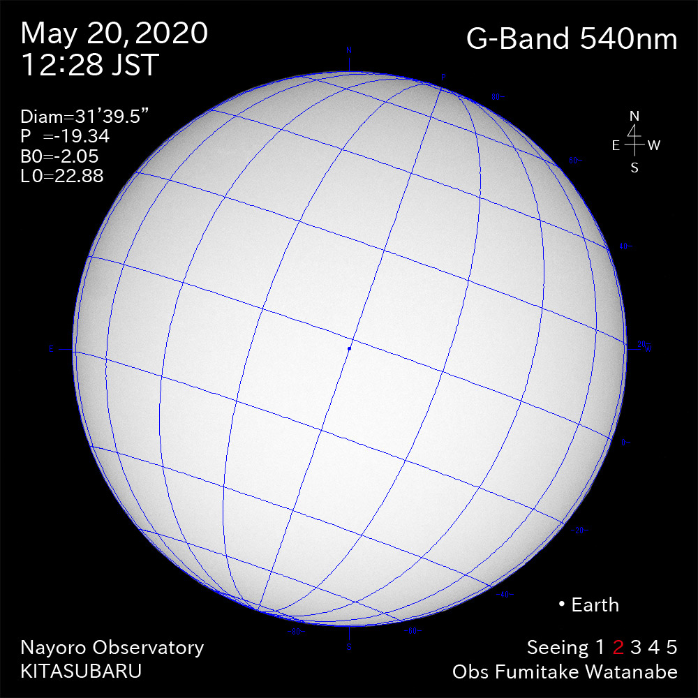 2020年5月20日540nm波長の太陽