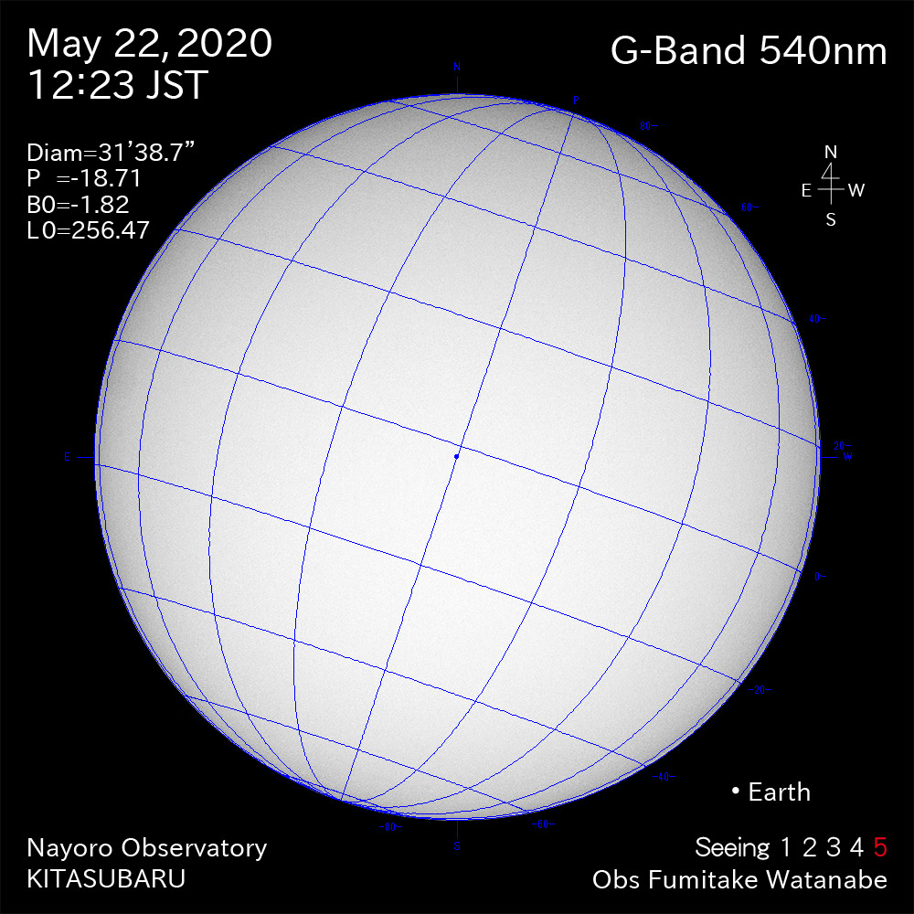 2020年5月22日540nm波長の太陽