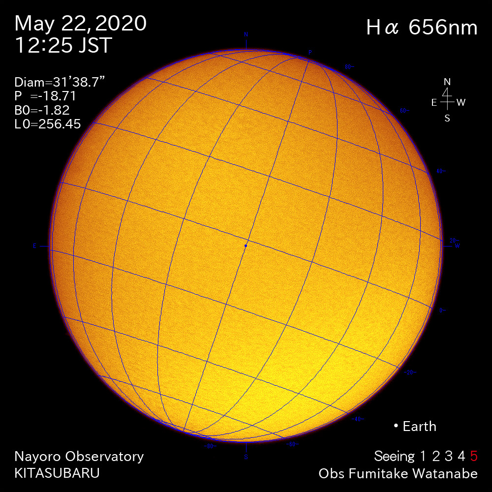 2020年5月22日Hα波長の太陽