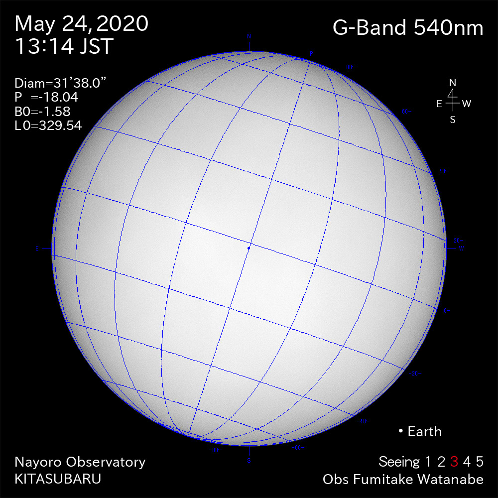 2020年5月24日540nm波長の太陽