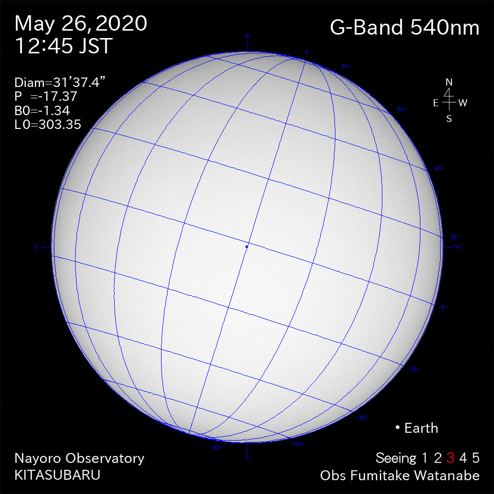 2020年5月26日540nm波長の太陽