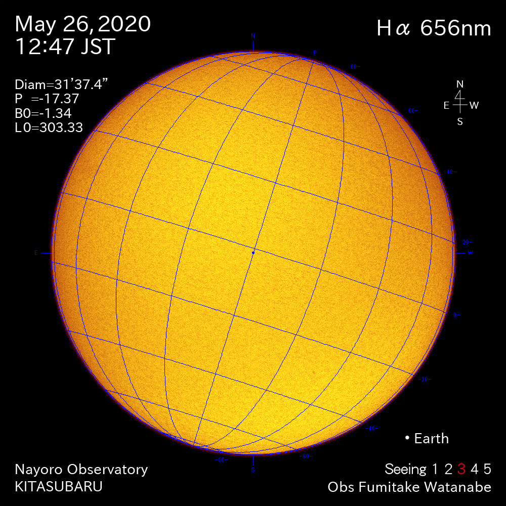 2020年5月26日Hα波長の太陽