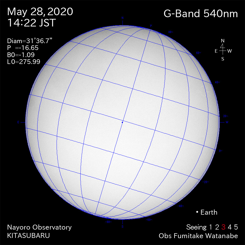 2020年5月28日540nm波長の太陽