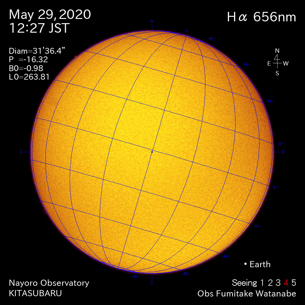 2020年5月29日Hα波長の太陽