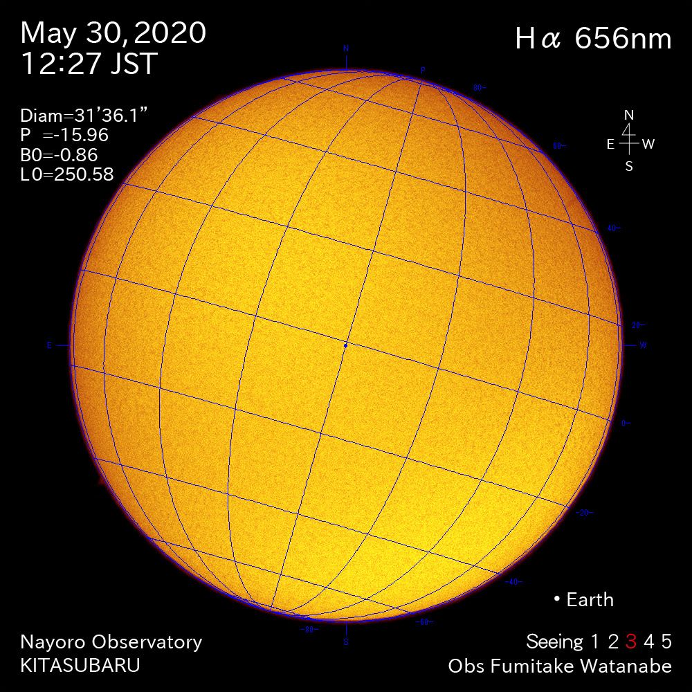 2020年5月30日Hα波長の太陽