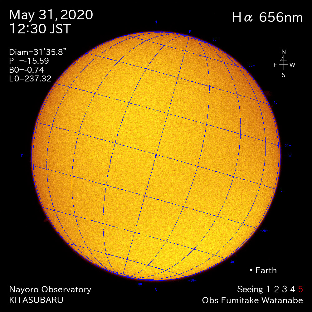 2020年5月31日Hα波長の太陽