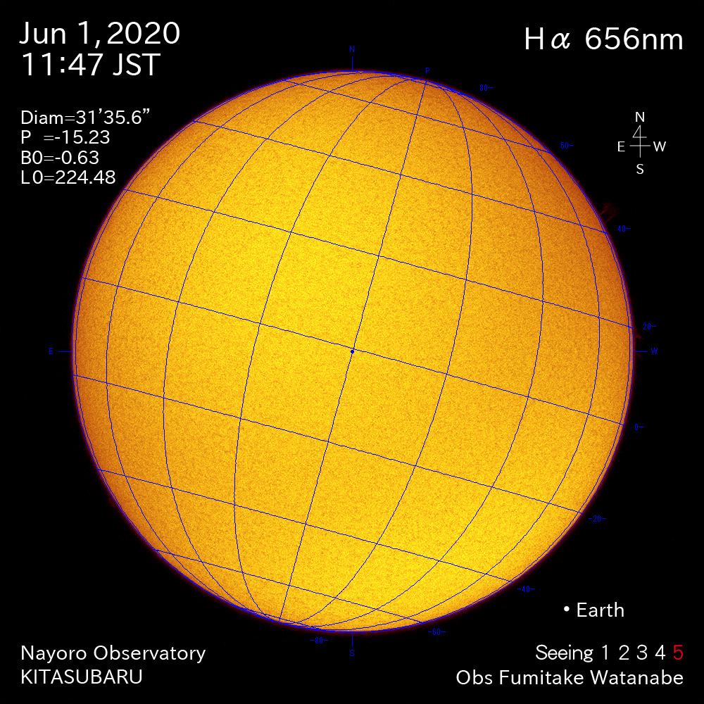 2020年6月1日Hα波長の太陽