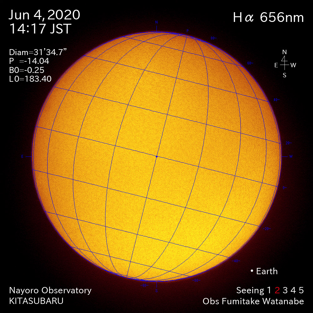 2020年6月4日Hα波長の太陽