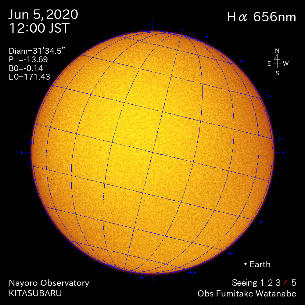 2020年6月5日Hα波長の太陽
