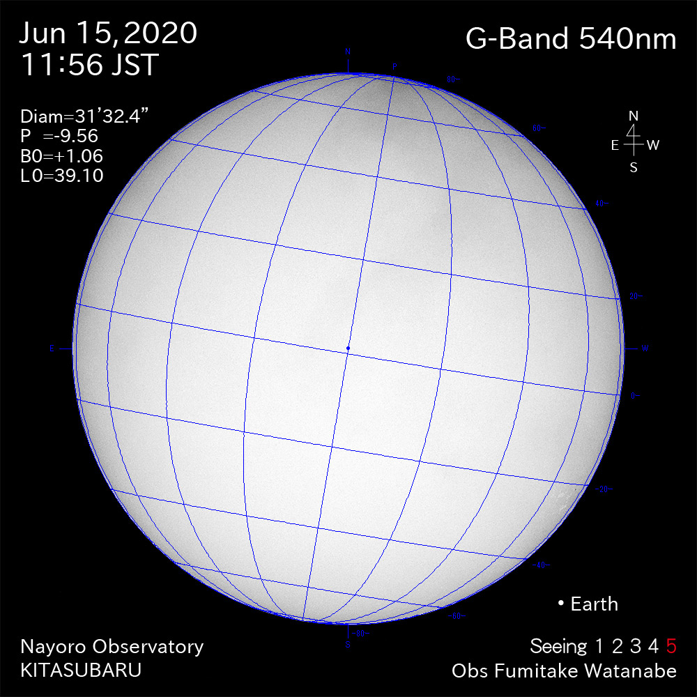 2020年6月15日540nm波長の太陽