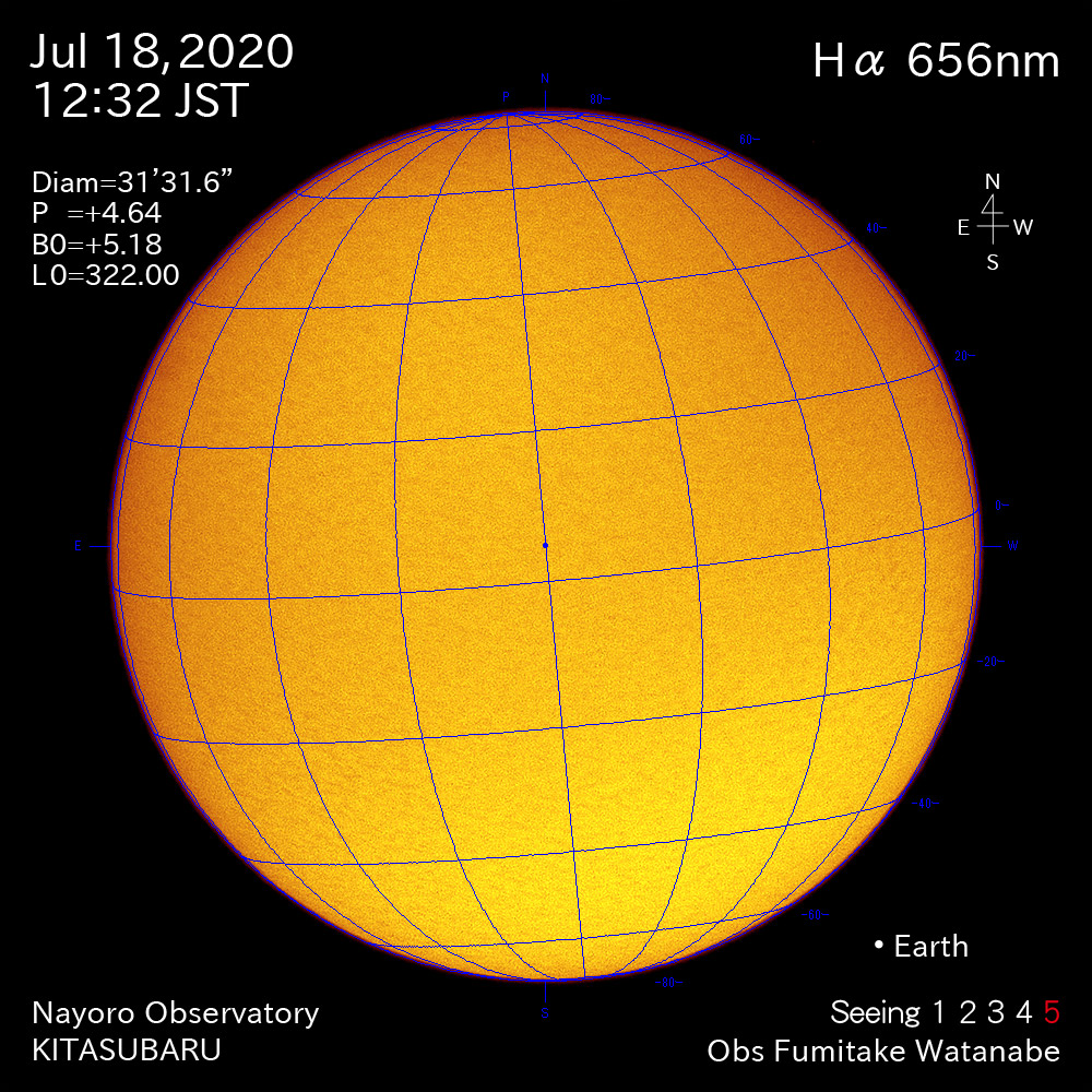 2020年7月18日Hα波長の太陽