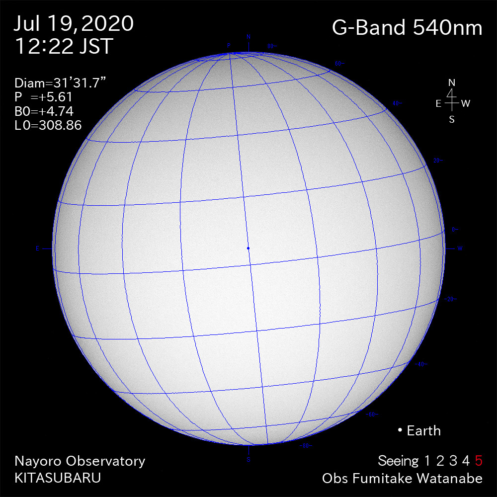 2020年7月19日540nm波長の太陽