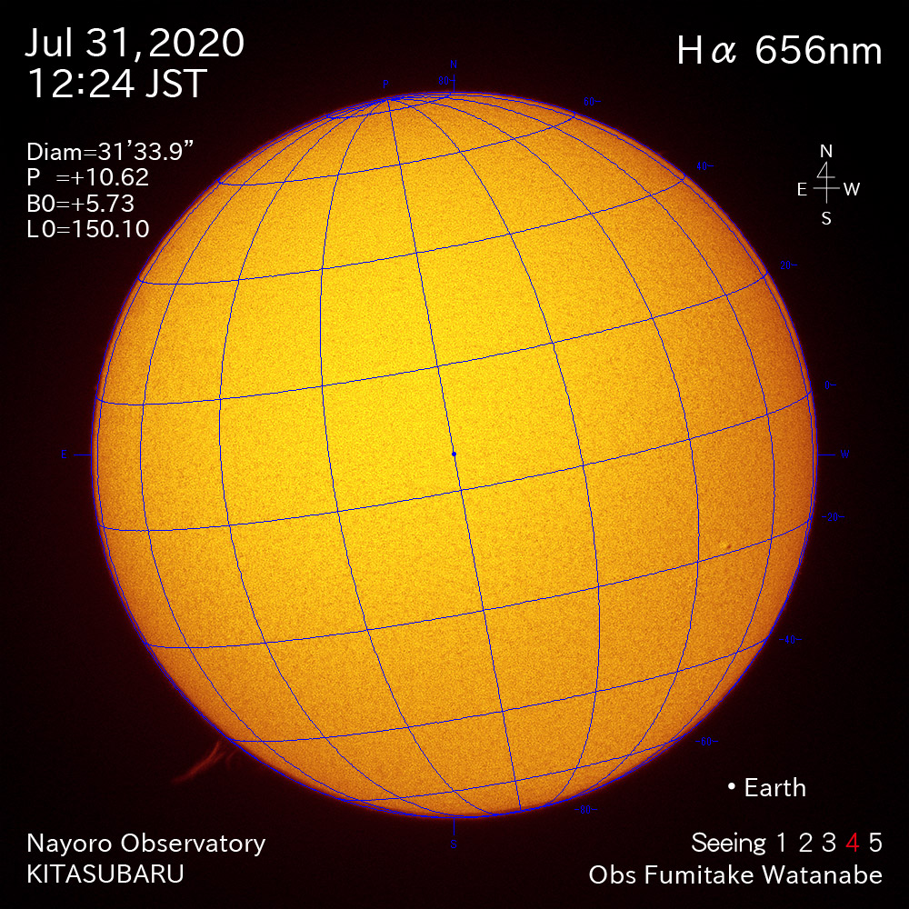 2020年7月31日Hα波長の太陽
