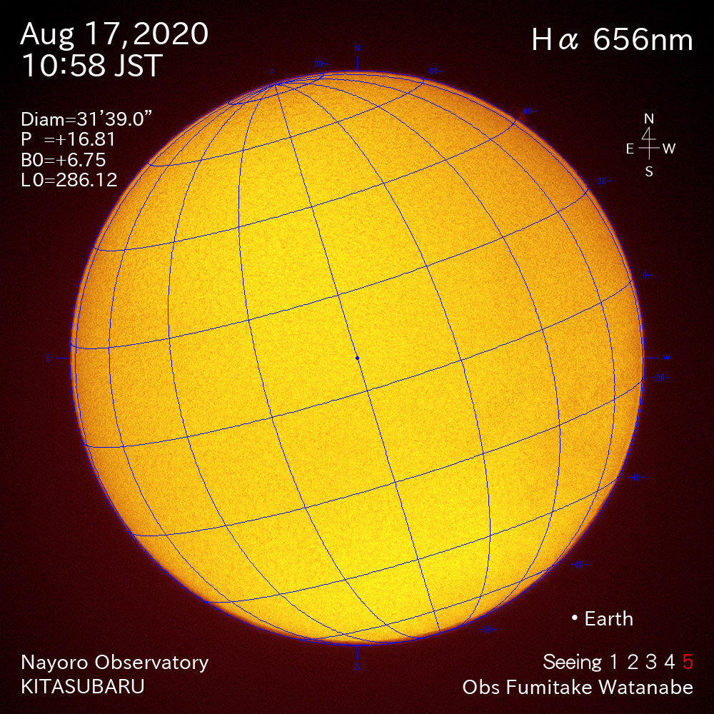 2020年8月17日Hα波長の太陽