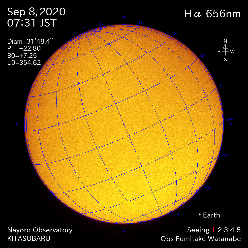 2020年9月8日Hα波長の太陽