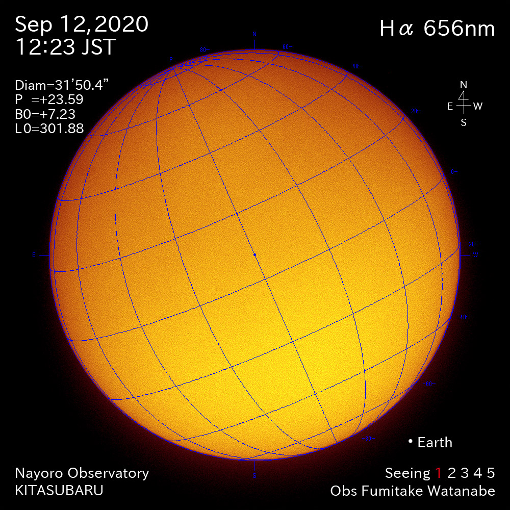2020年9月12日Hα波長の太陽