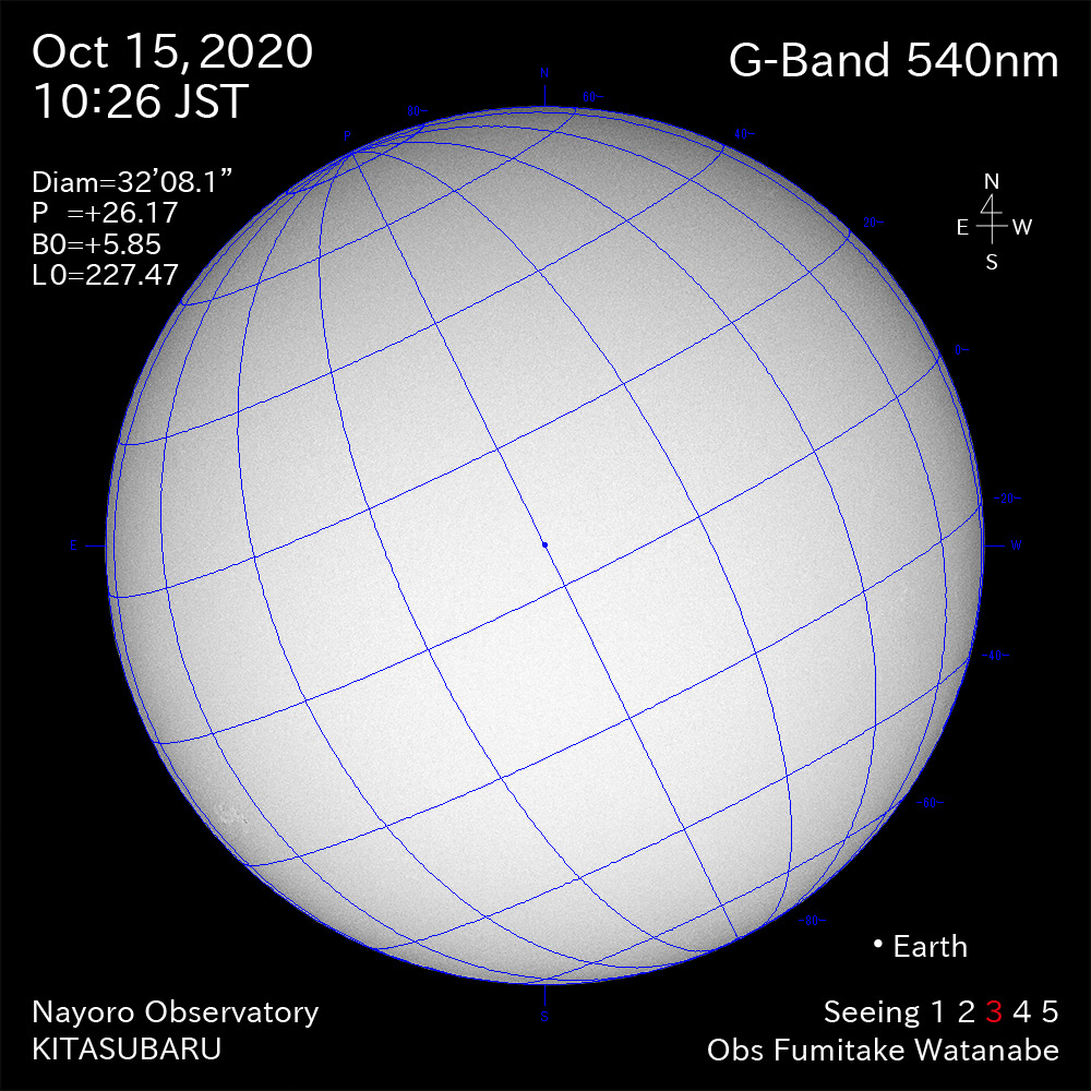2020年10月15日540nm波長の太陽