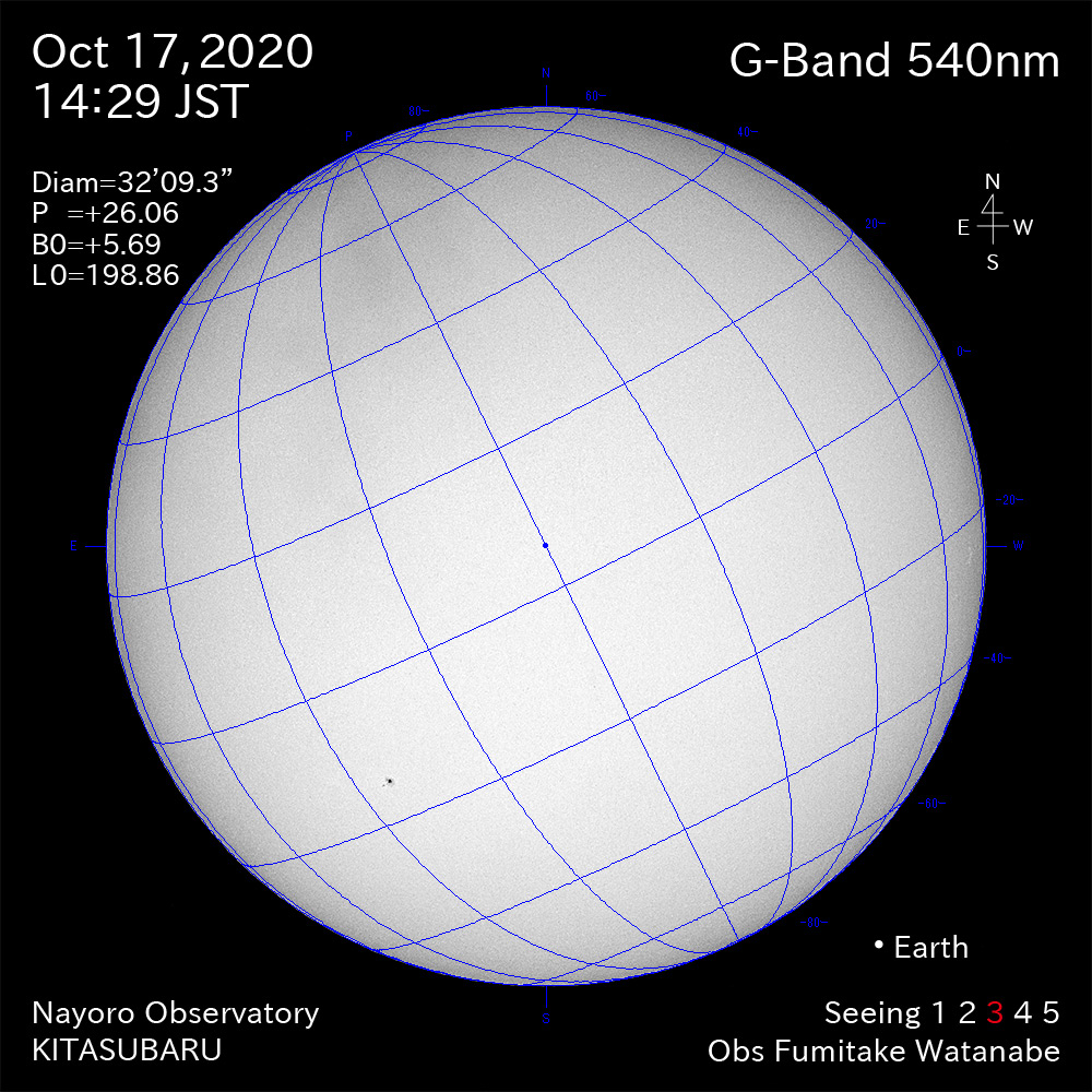 2020年10月17日540nm波長の太陽
