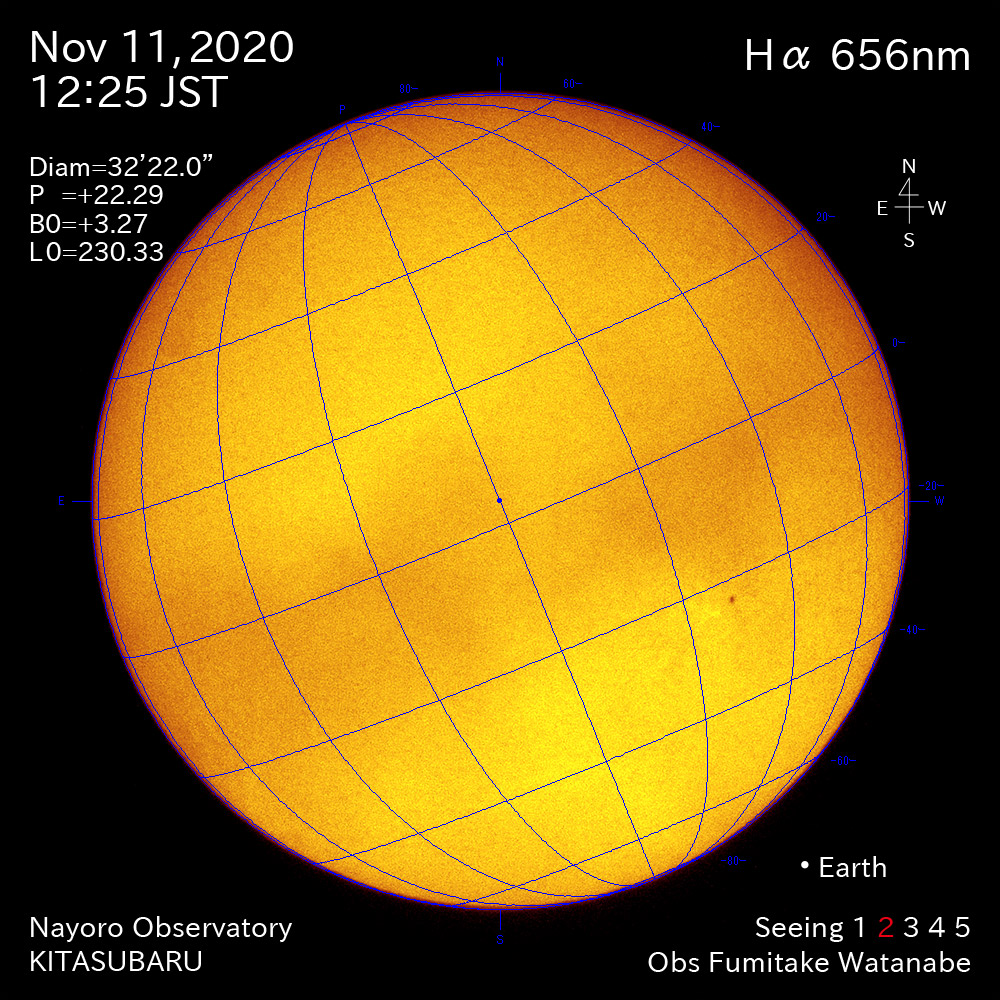 2020年11月11日Hα波長の太陽