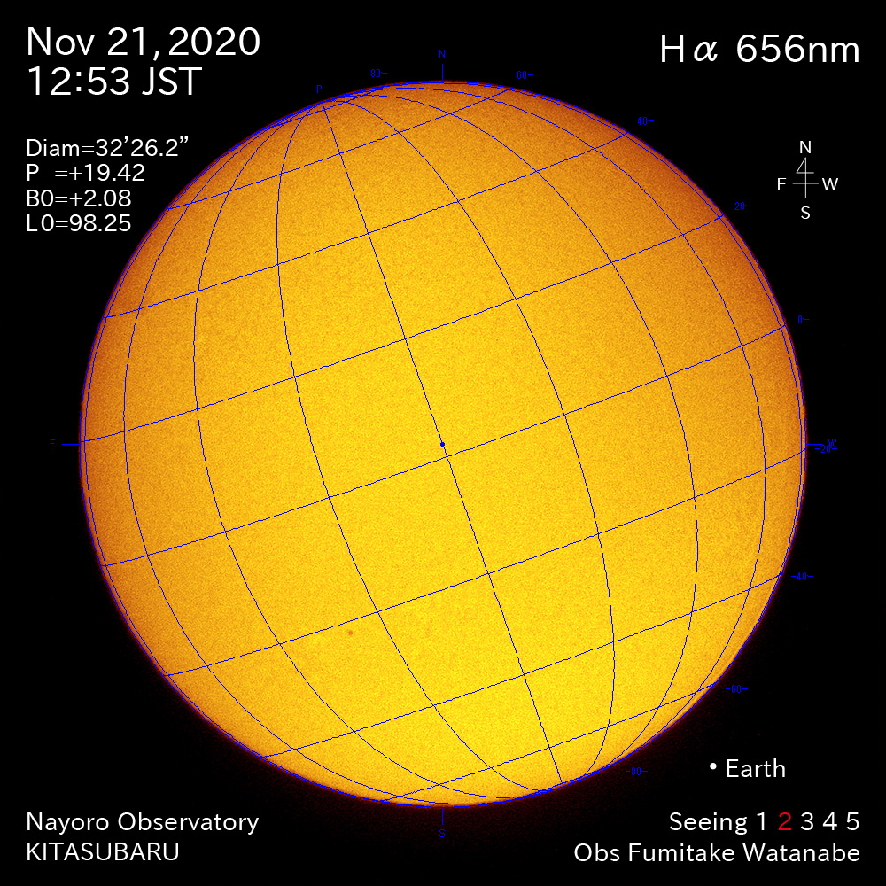 2020年11月23日Hα波長の太陽