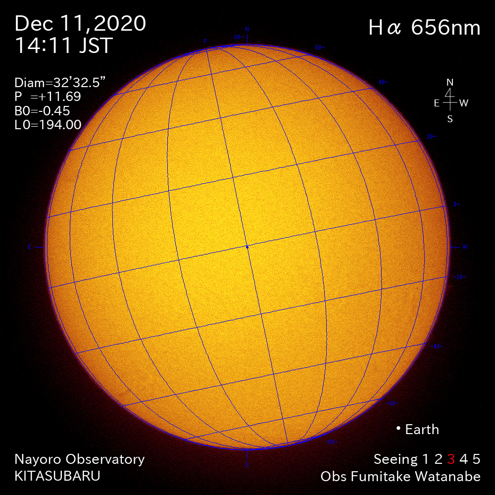 2020年12月11日Ha波長の太陽