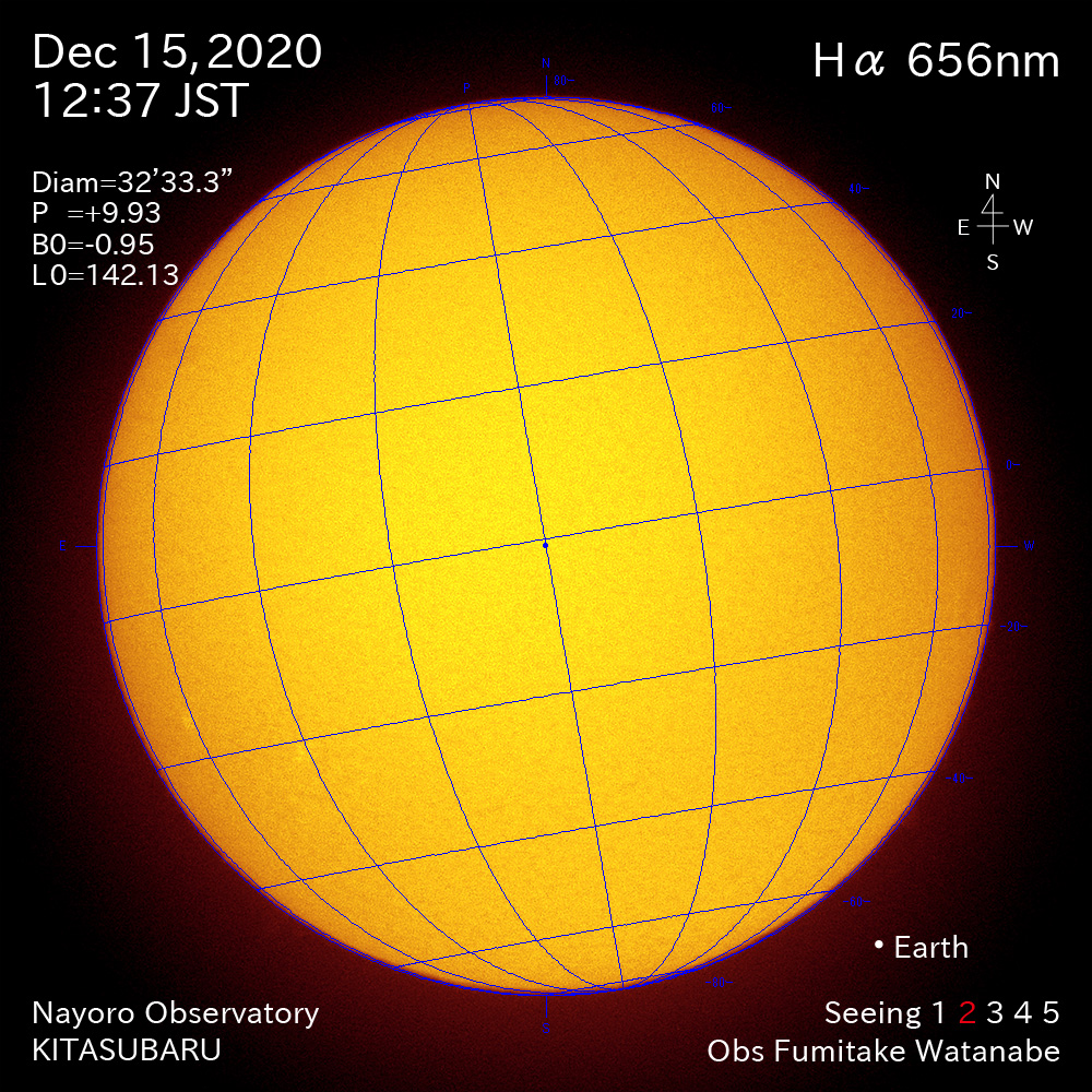 2020年12月15日Ha波長の太陽