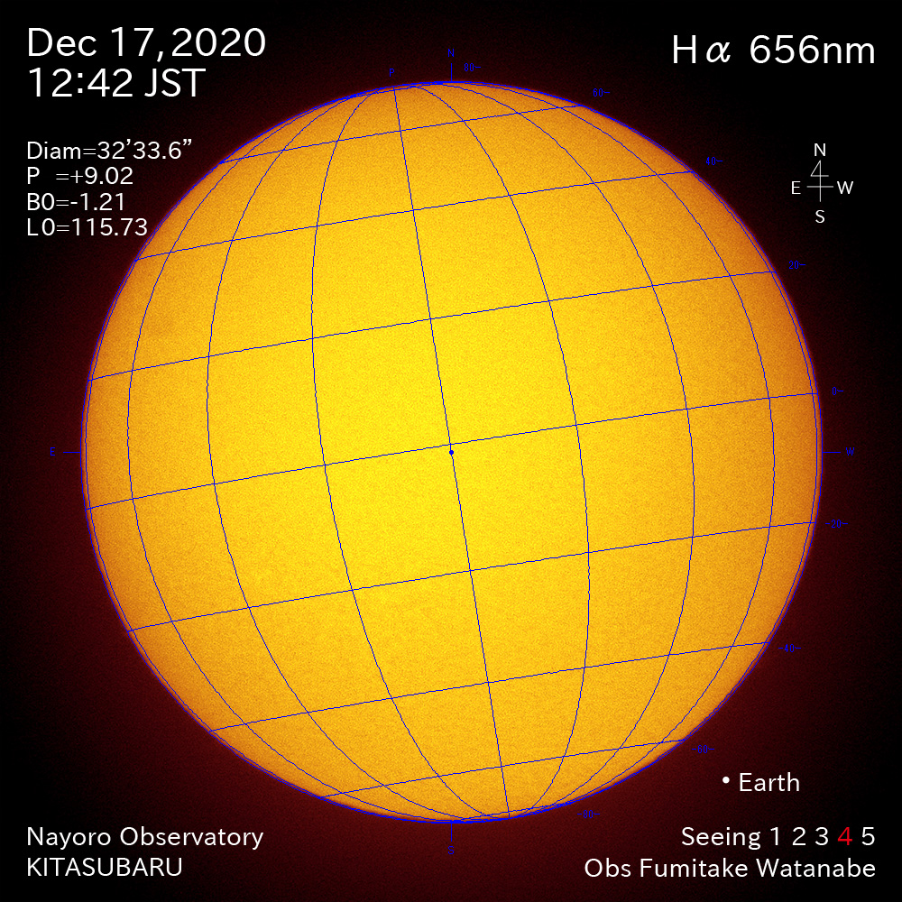 2020年12月17日Ha波長の太陽