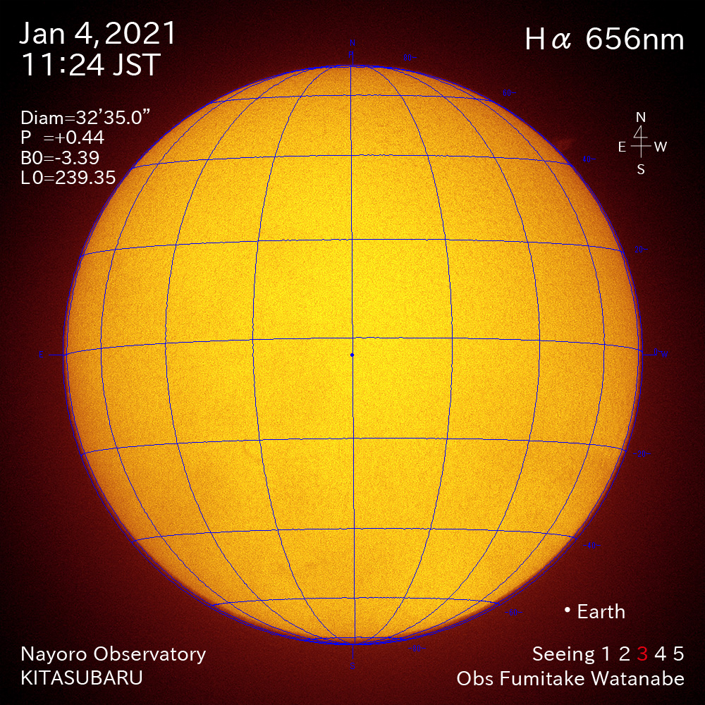 2021年1月4日Ha波長の太陽