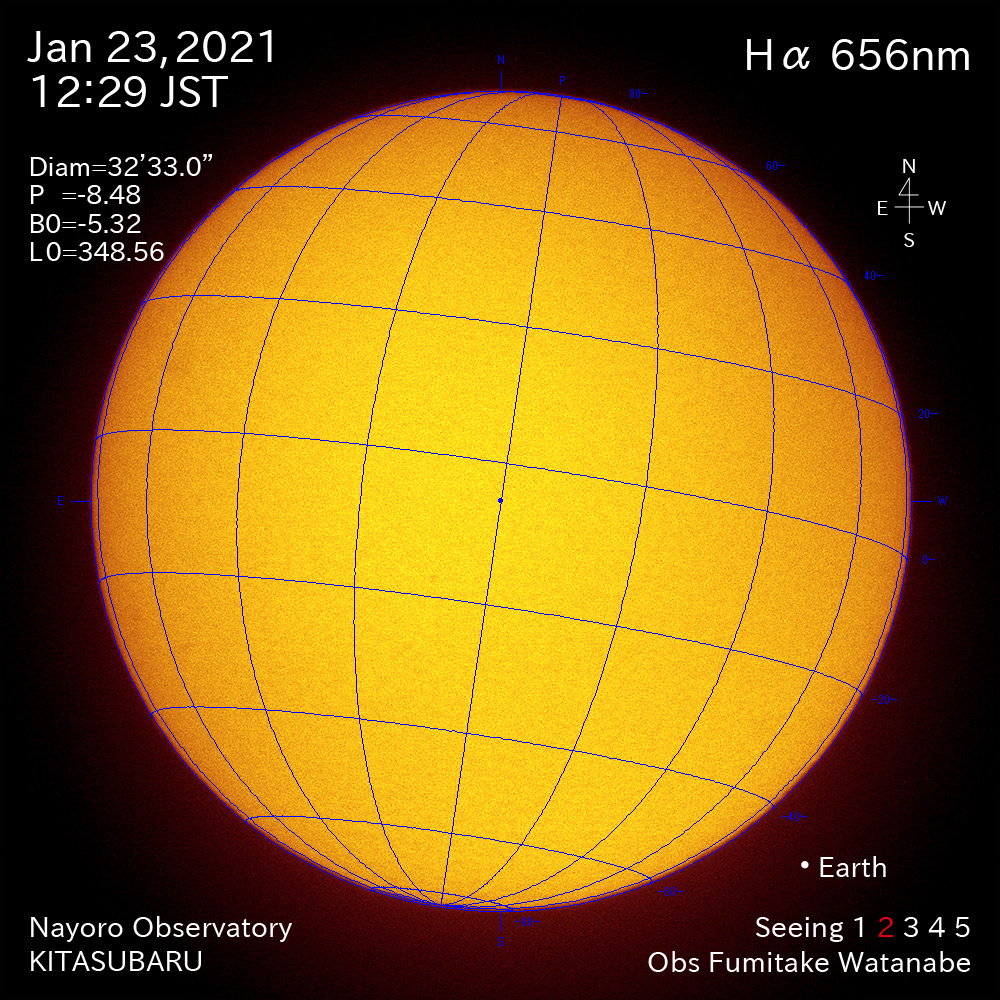 2021年1月23日Ha波長の太陽