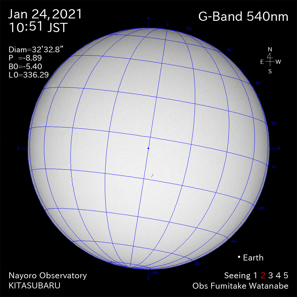 2021年1月24日540nm波長の太陽