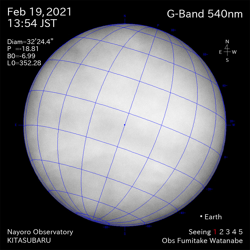 2021年2月19日540nm波長の太陽