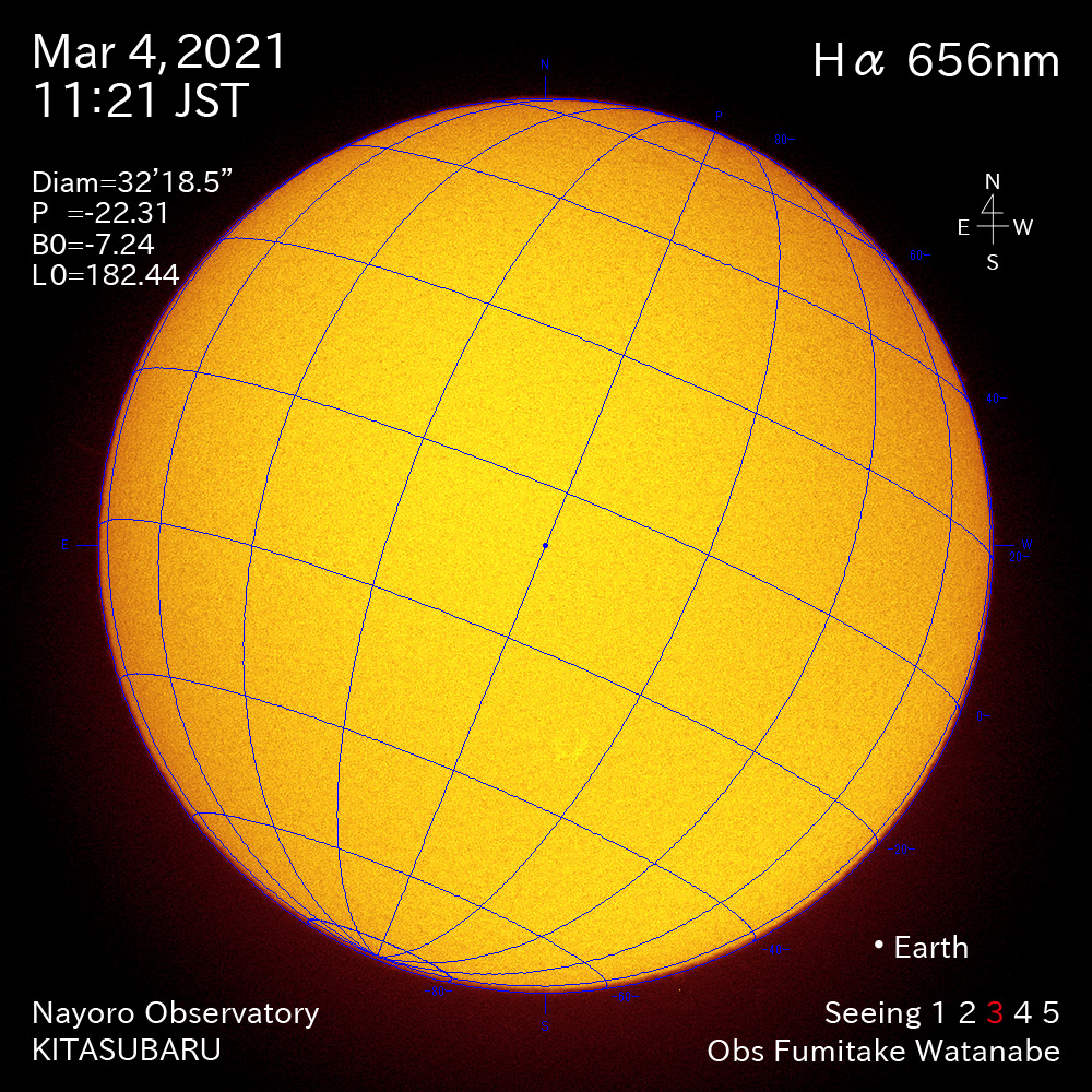 2021年3月4日Ha波長の太陽