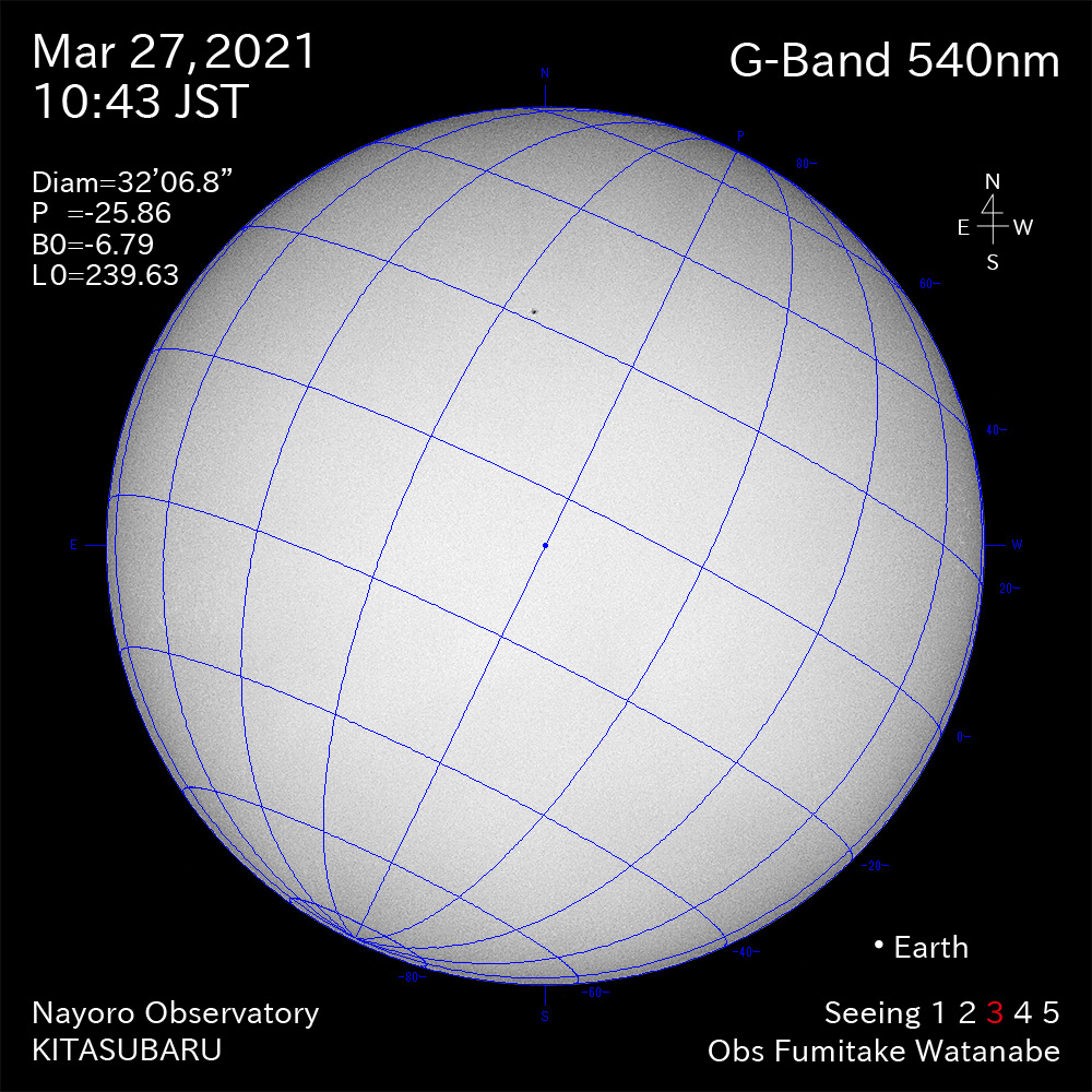 2021年3月27日540nm波長の太陽