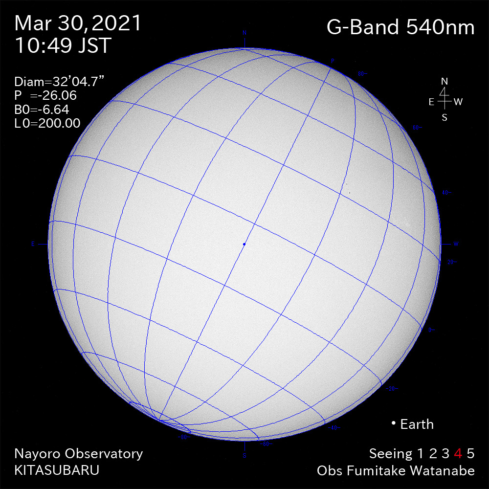 2021年3月30日540nm波長の太陽