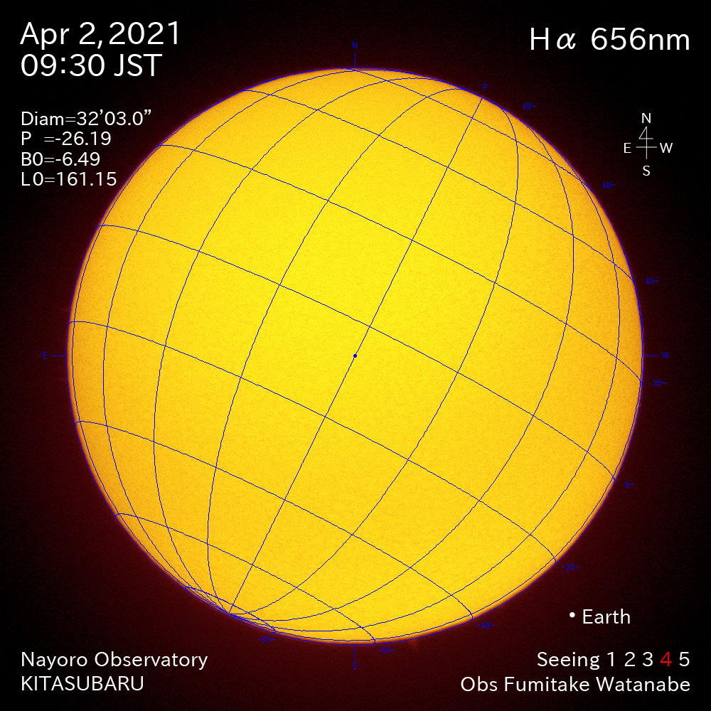 2021年4月2日Ha波長の太陽