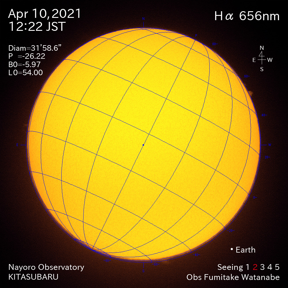 2021年4月10日Ha波長の太陽