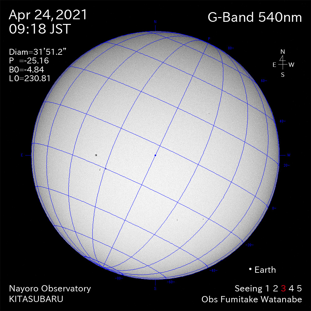 2021年4月24日540nm波長の太陽