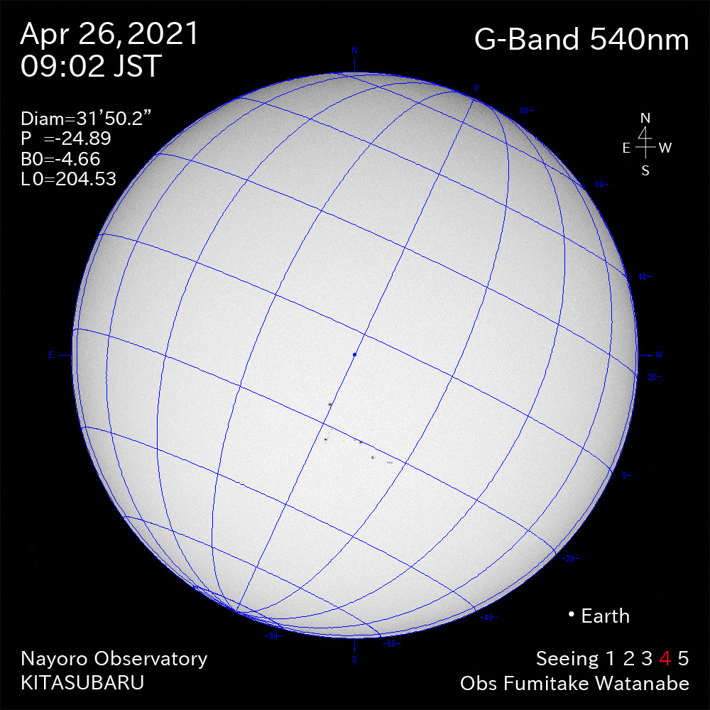 2021年4月26日540nm波長の太陽