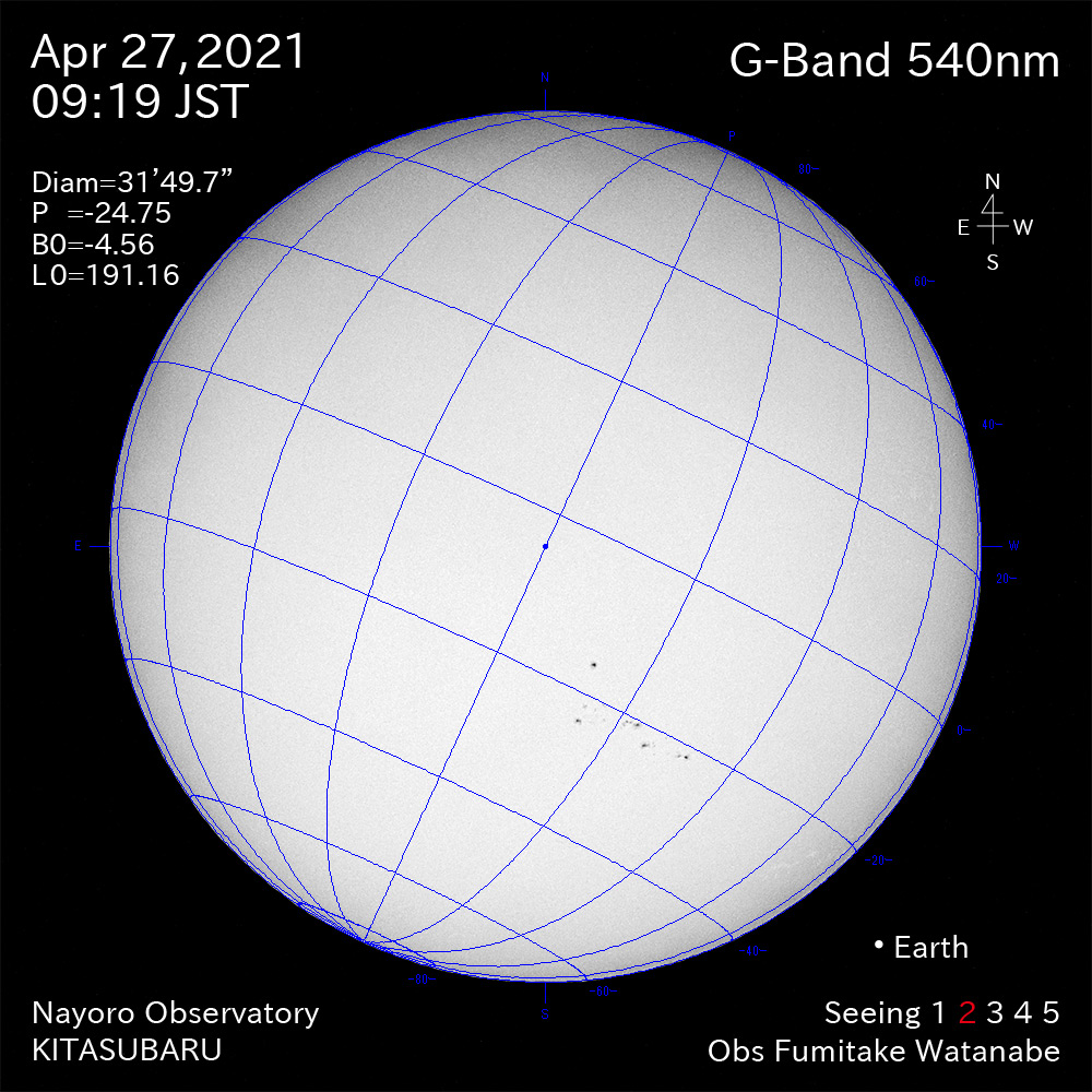 2021年4月27日540nm波長の太陽