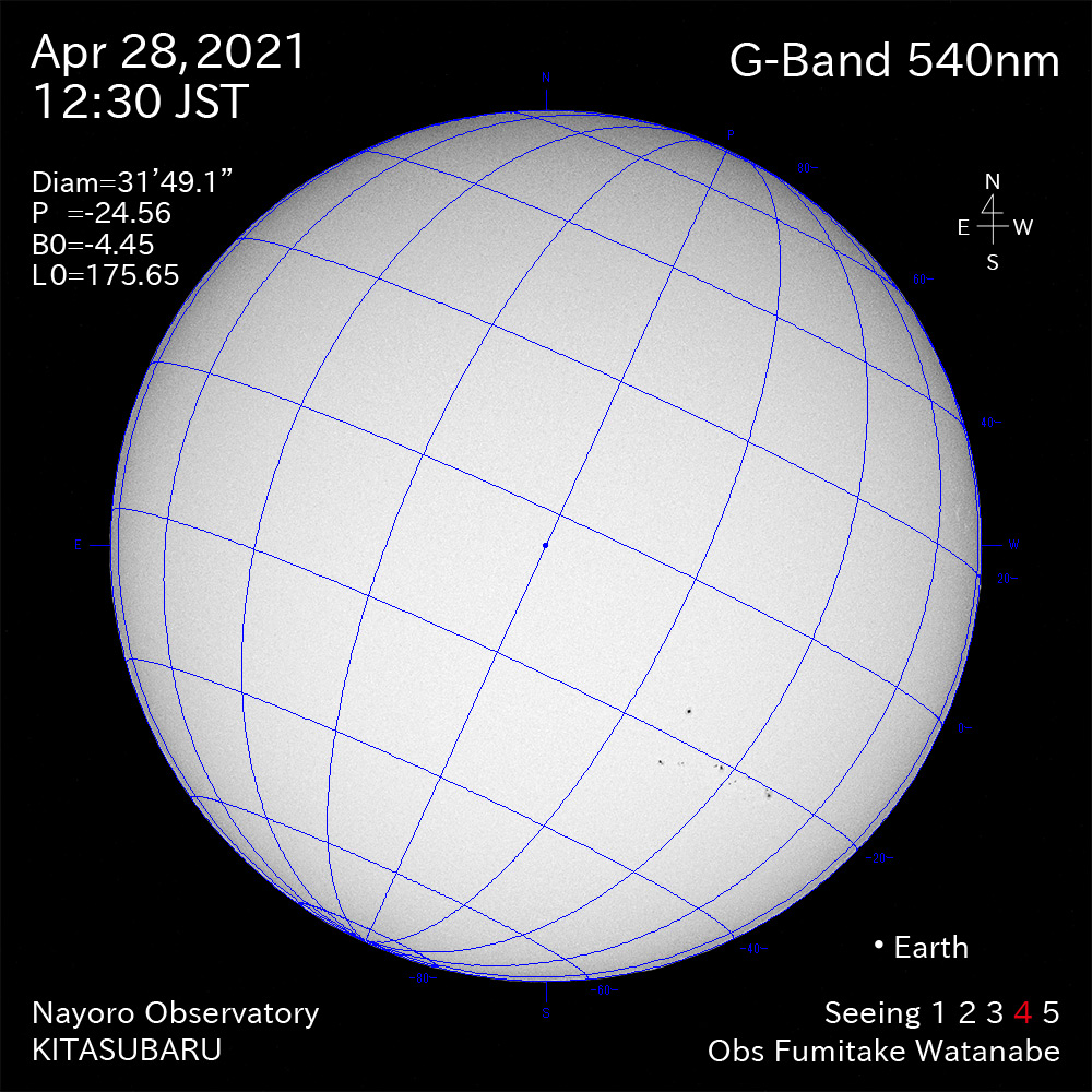 2021年4月28日540nm波長の太陽