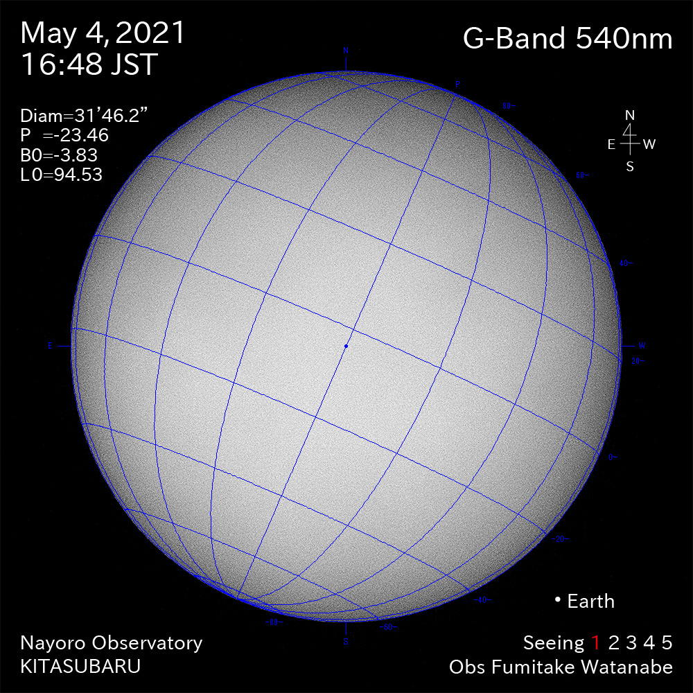2021年5月4日540nm波長の太陽