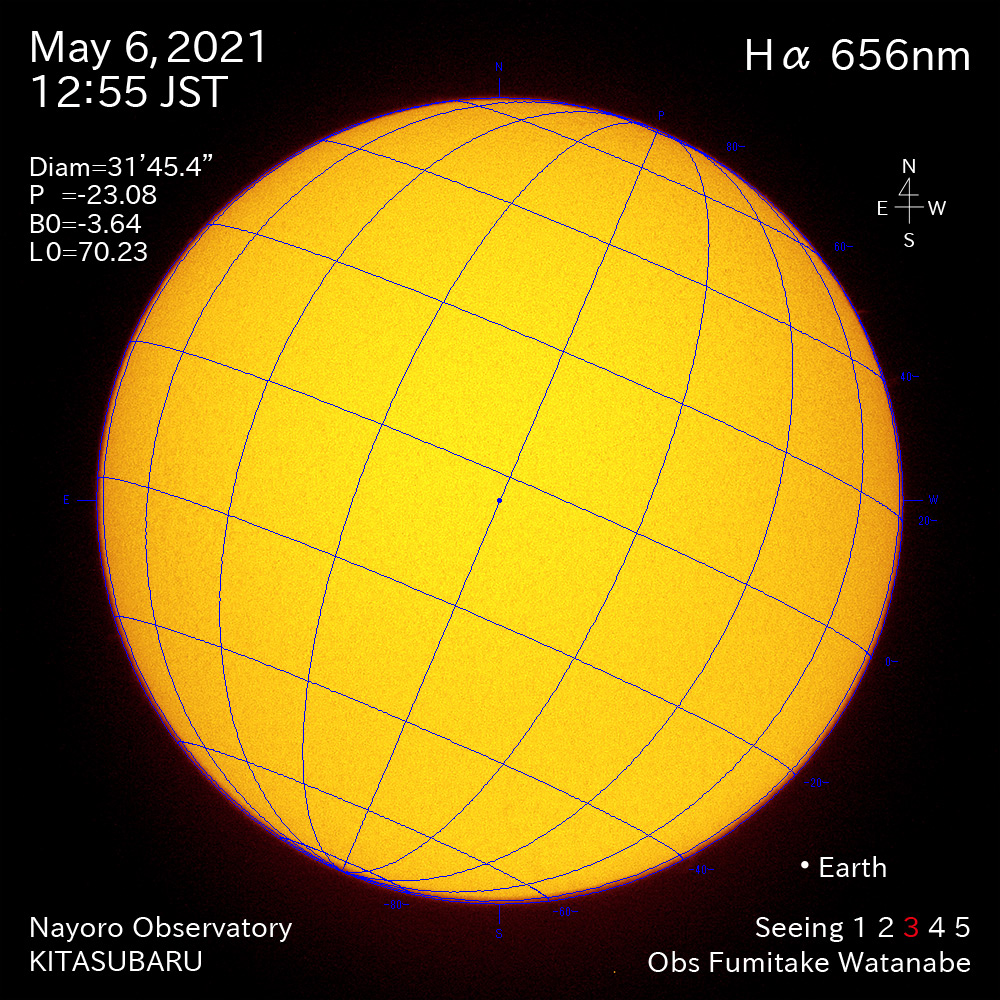 2021年5月6日Ha波長の太陽