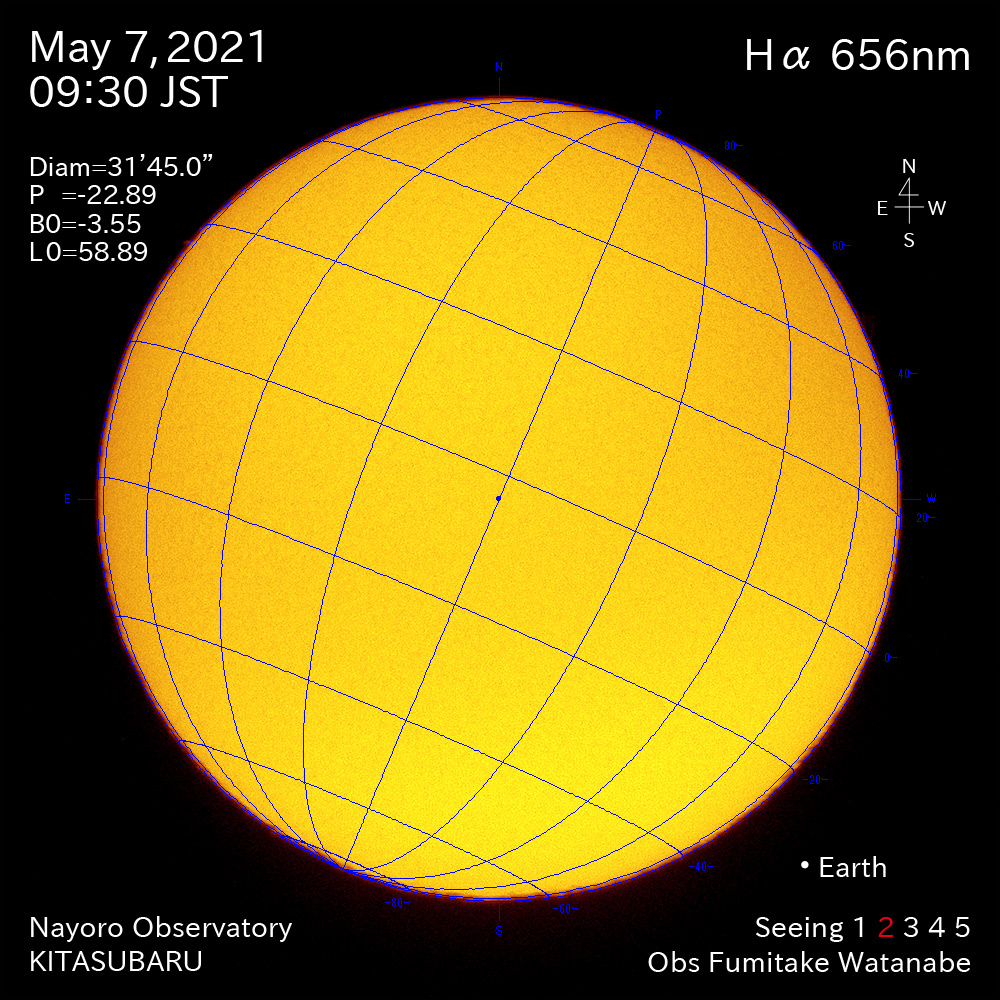 2021年5月7日Ha波長の太陽