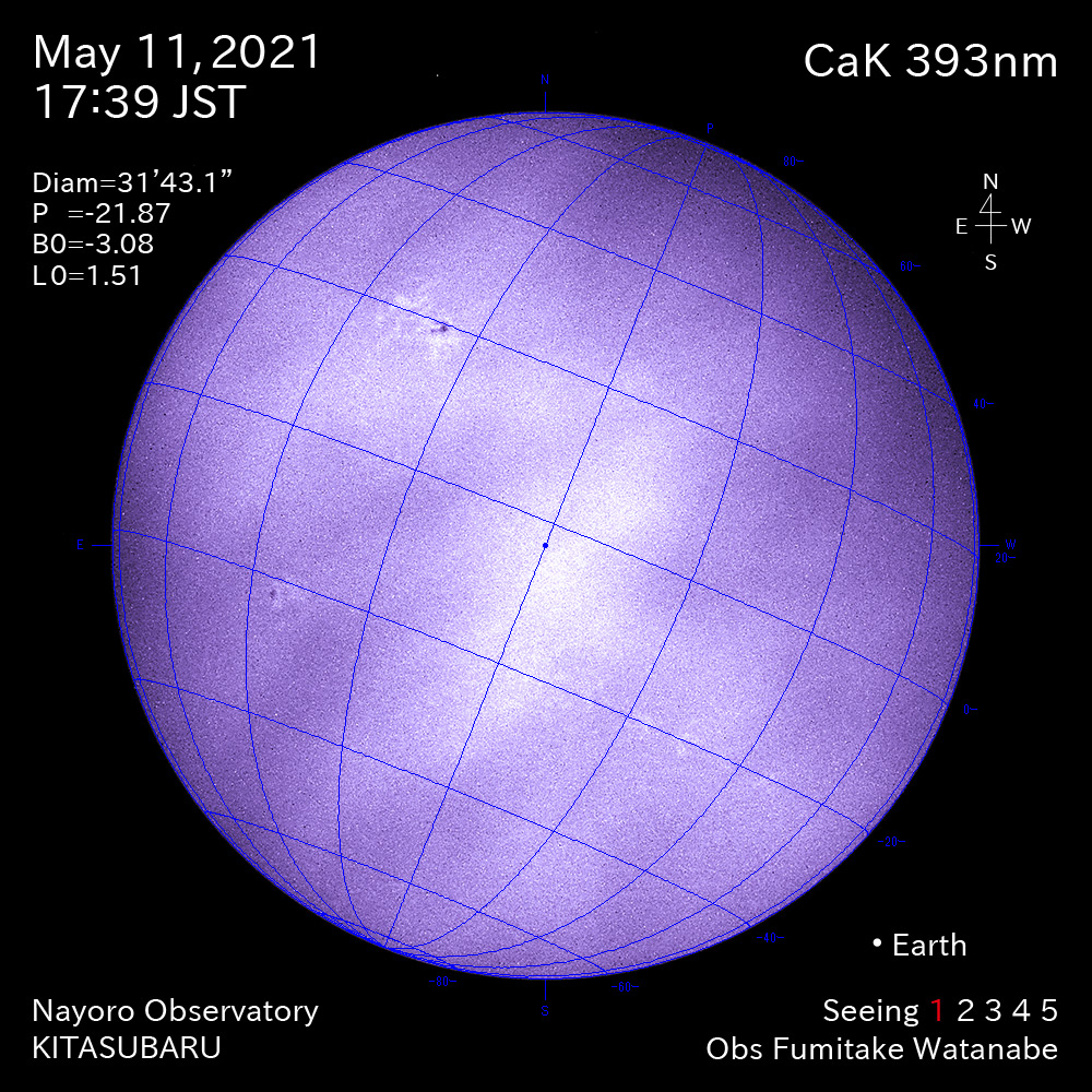 2021年5月11日CaK波長の太陽