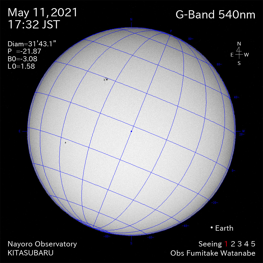 2021年5月11日540nm波長の太陽