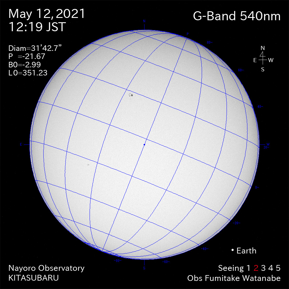 2021年5月12日540nm波長の太陽