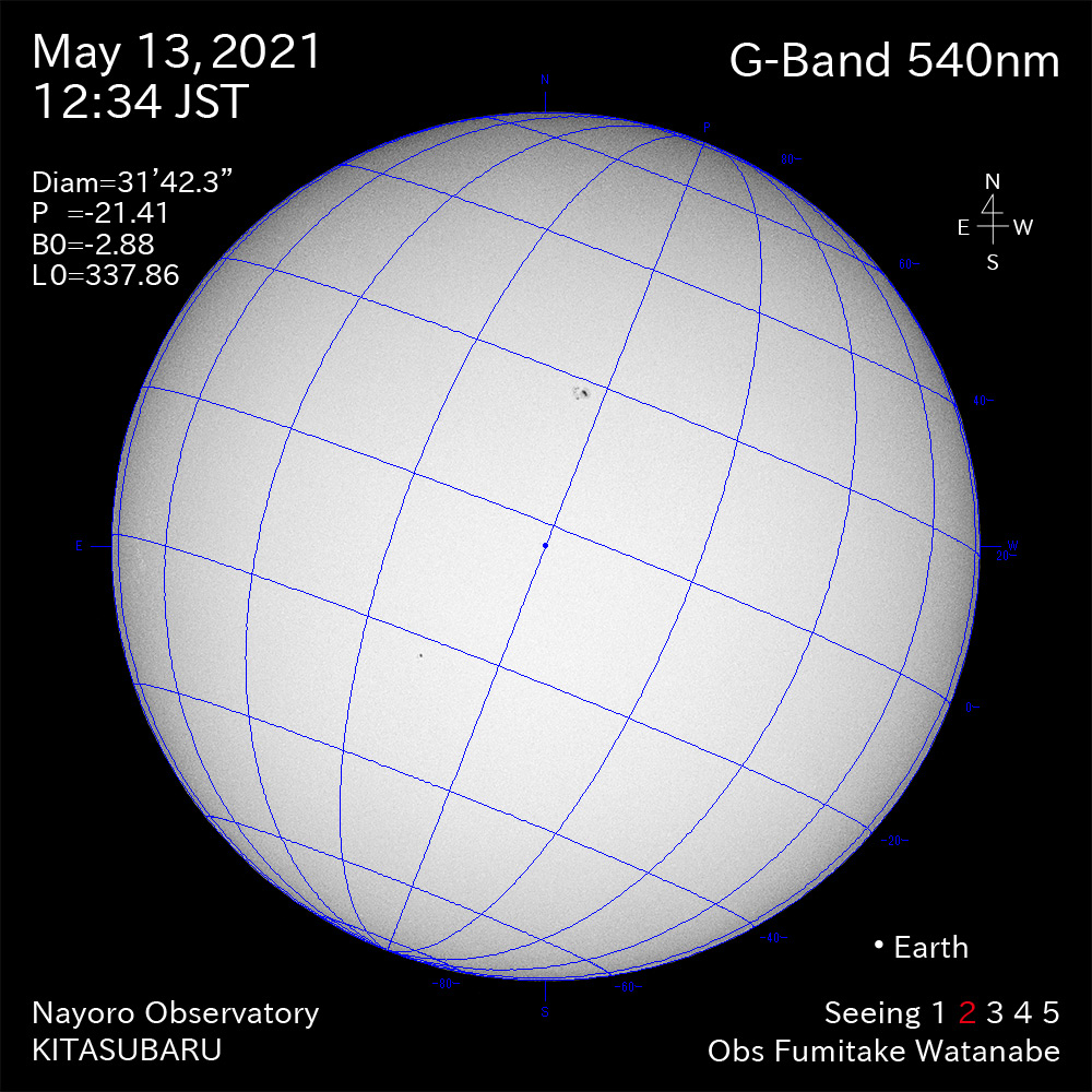 2021年5月13日540nm波長の太陽