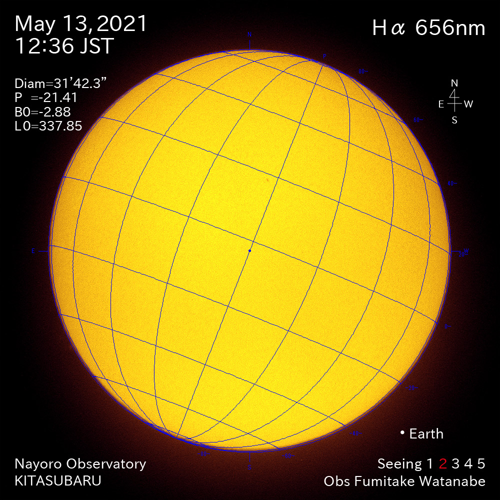 2021年5月13日Ha波長の太陽